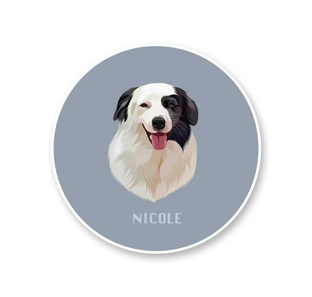 personalized custom blue rug featuring portrait of pet, perfect for pet lovers.