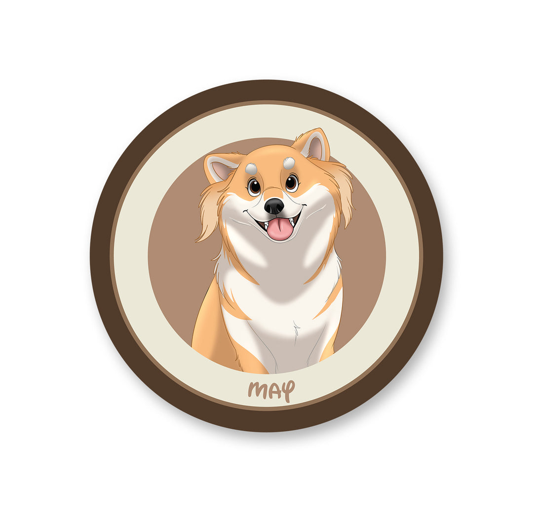 personalized custom brown rug featuring cartoon portrait of pet, perfect for pet lovers