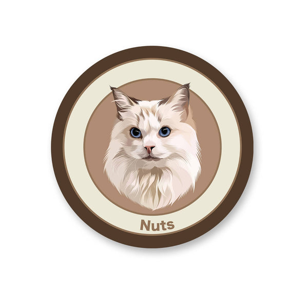 personalized custom brown double rounds rug featuring portrait of pet, perfect for pet lovers