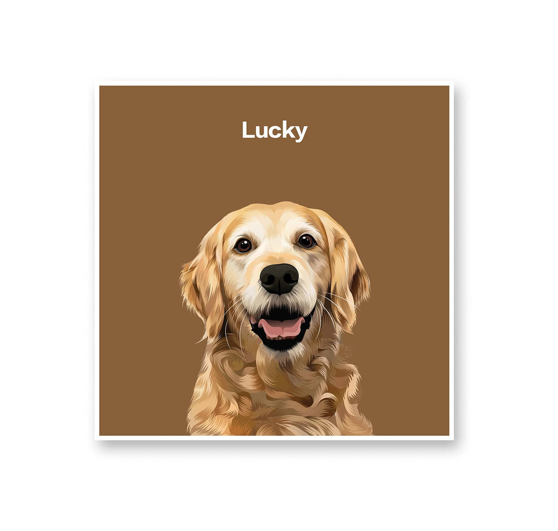Custom brown square pet rug featuring your pet portraits, personalized home decor for pet lovers. 