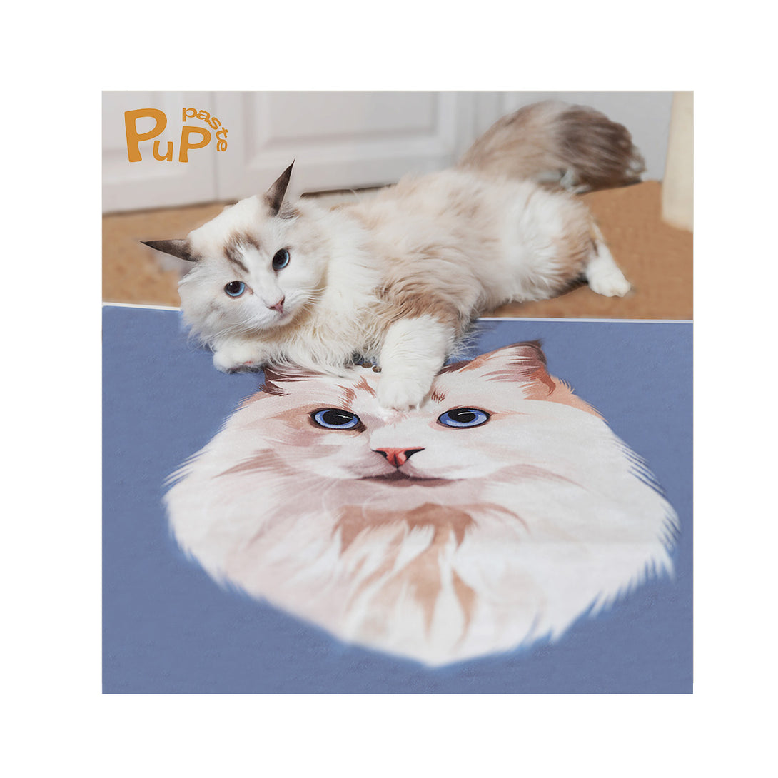 custom square pet rugs featuring your pet portraits, personalized home decor for pet lovers. 