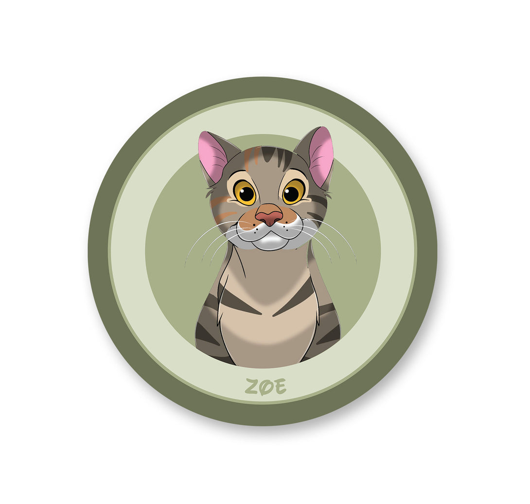 personalized custom green rug featuring cartoon portrait of pet, perfect for pet lovers