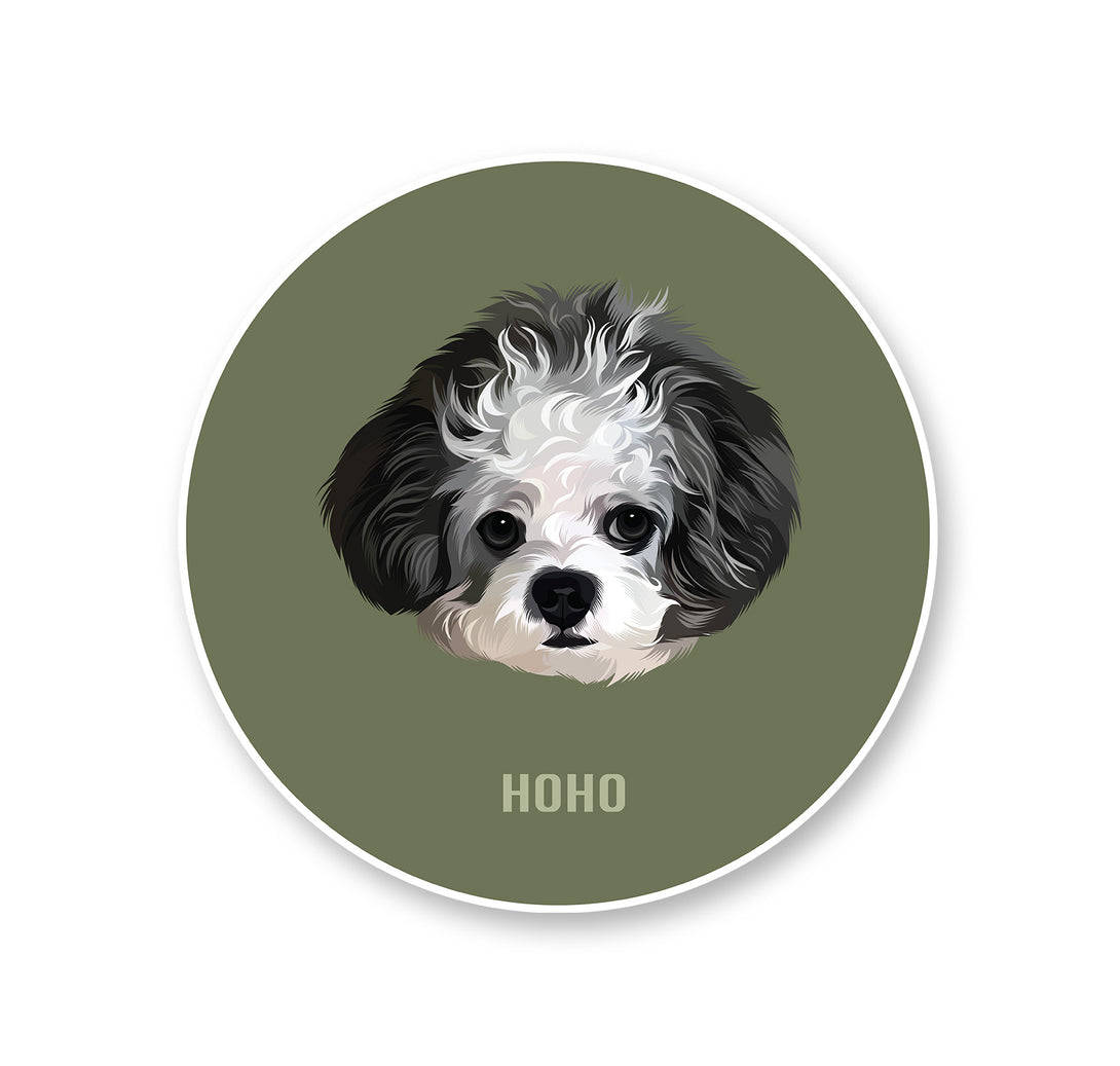 personalized custom green rug featuring portrait of pet, perfect for pet lovers.
