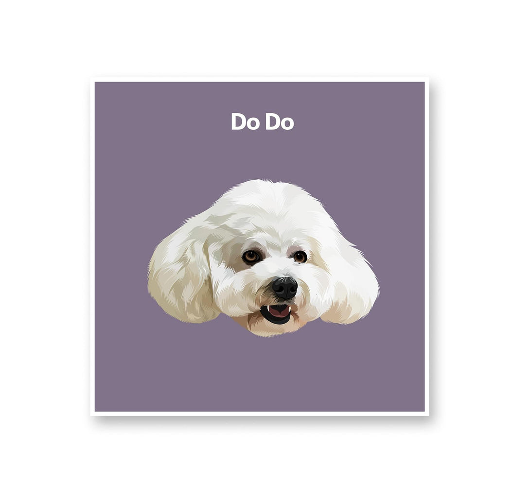custom purple square pet rug featuring your pet portraits, personalized home decor for pet lovers. 