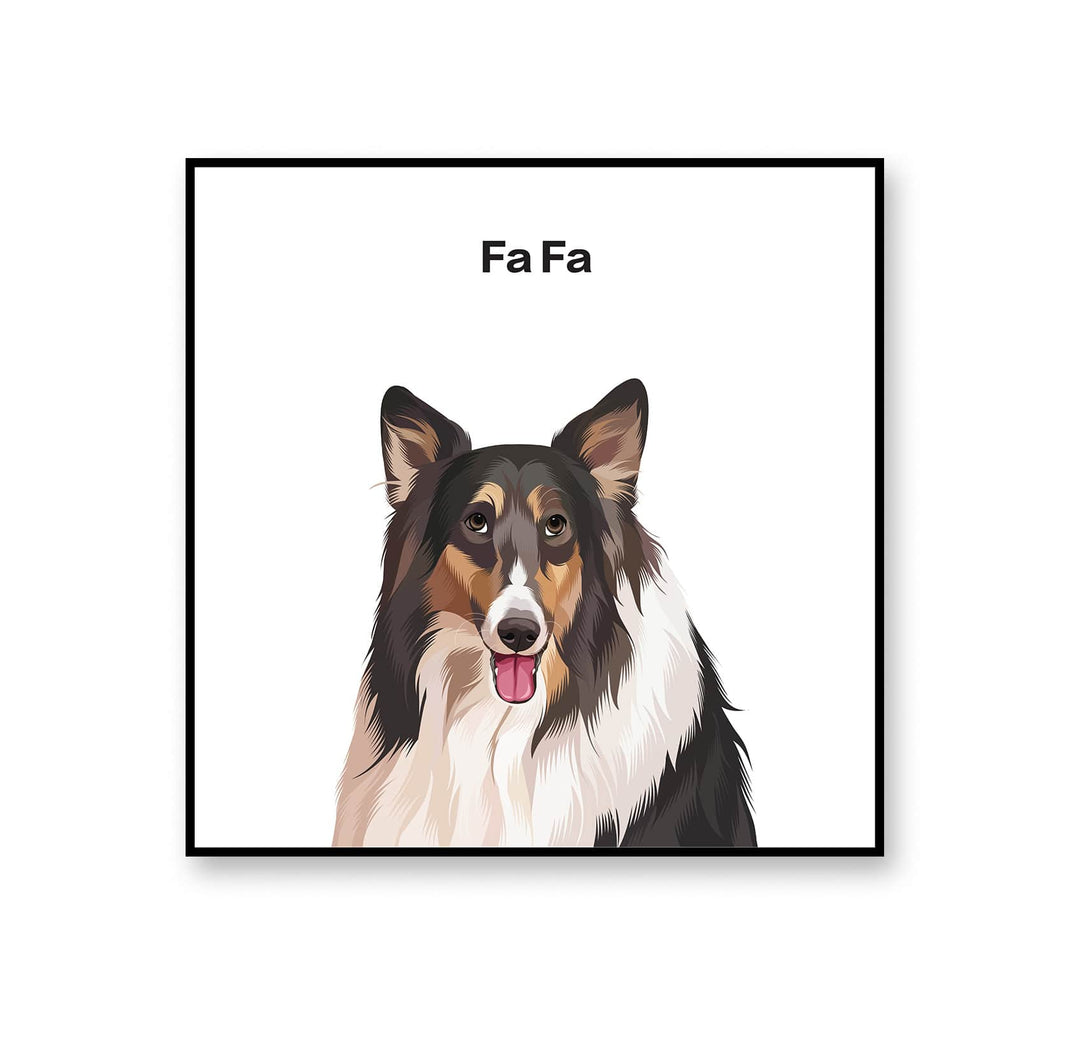 Custom white square pet rug featuring your pet portraits, personalized home decor for pet lovers. 